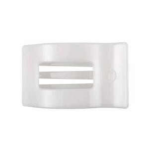 Teleties medium rectangular flat hair clip coconut white